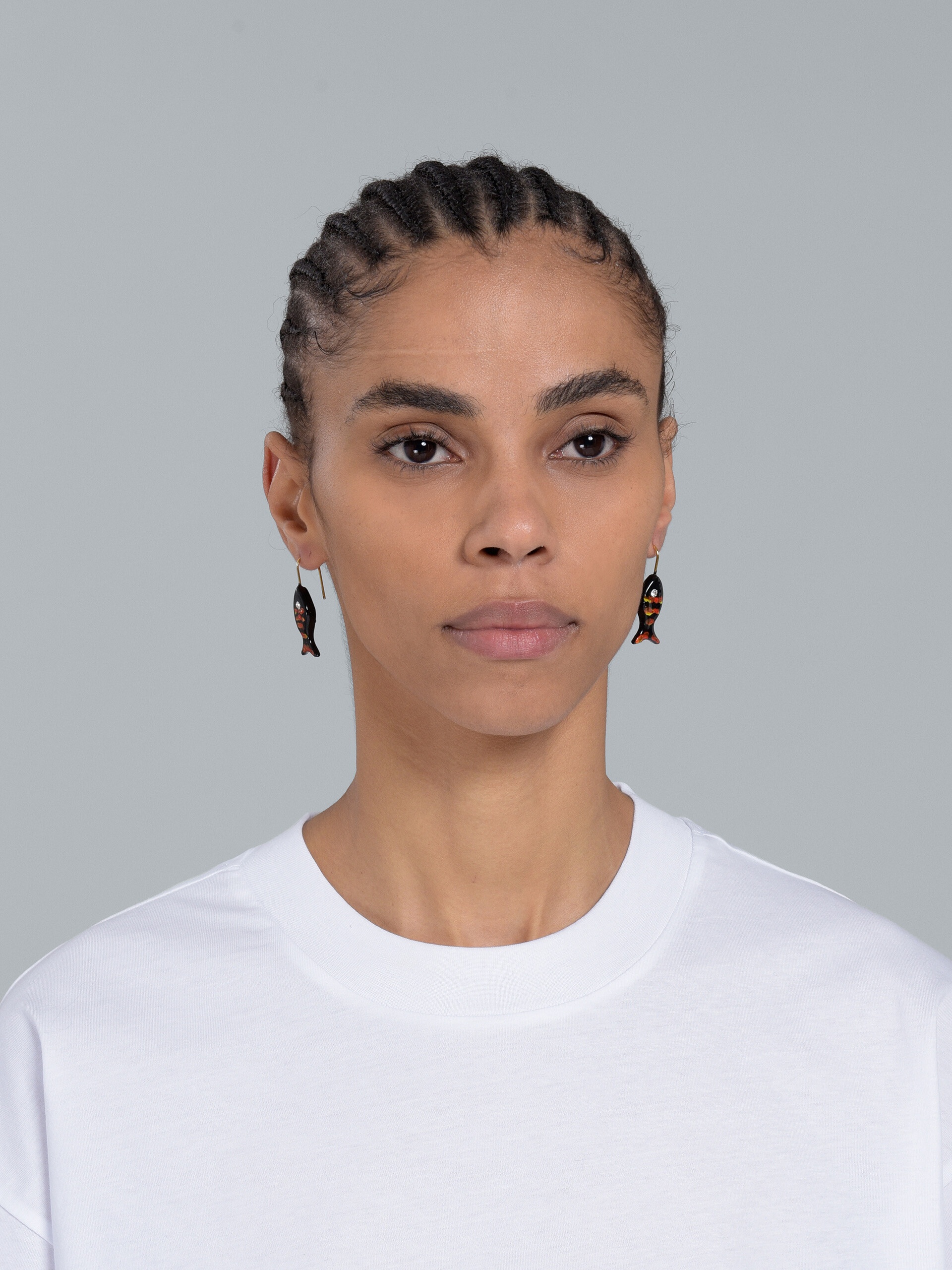 GREY ENAMEL SEA EARRINGS - 2