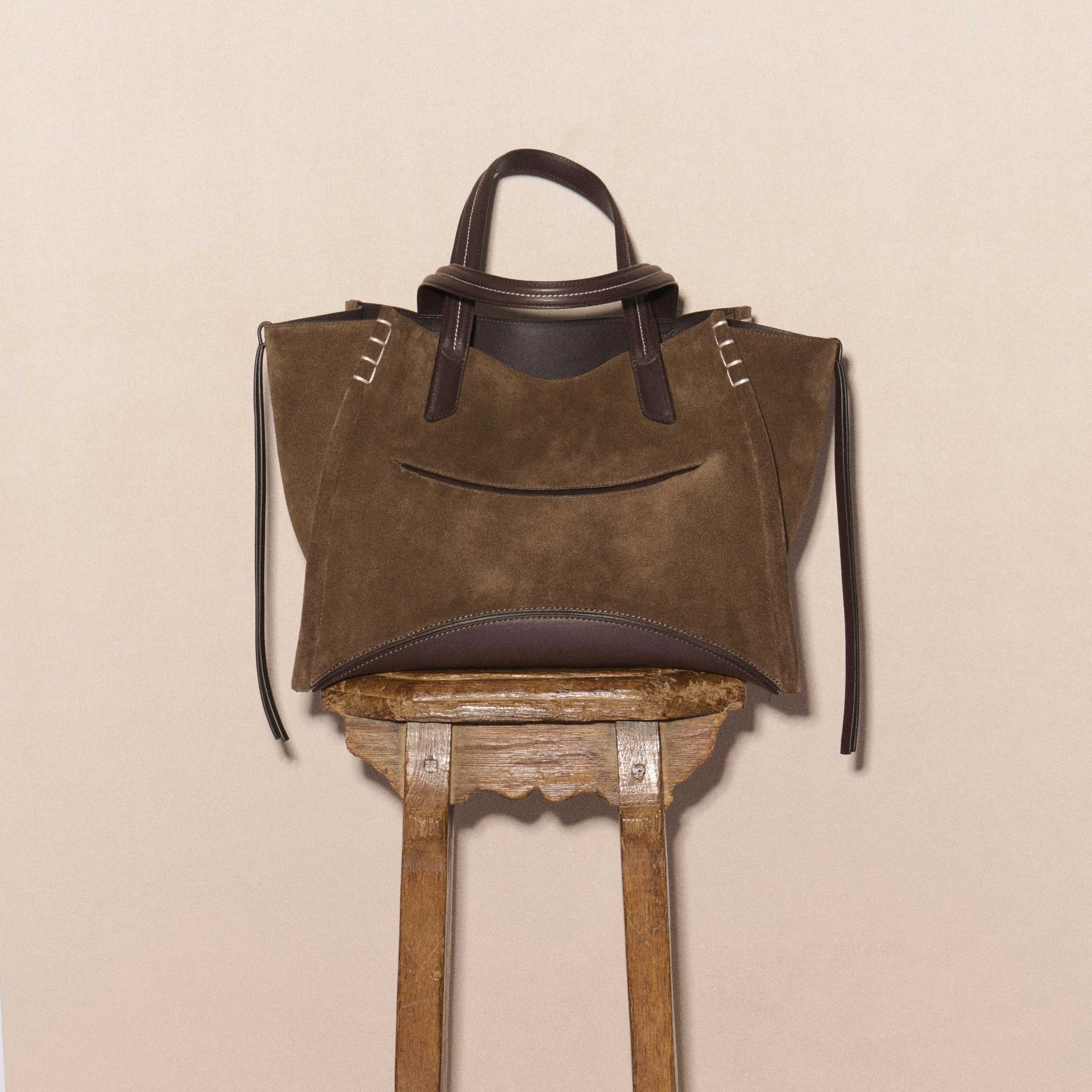 LOAFER CABAS BAG IN BROWN SUEDE - 3