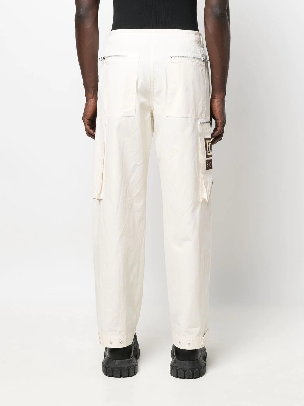 zip-detail straight trousers - 4