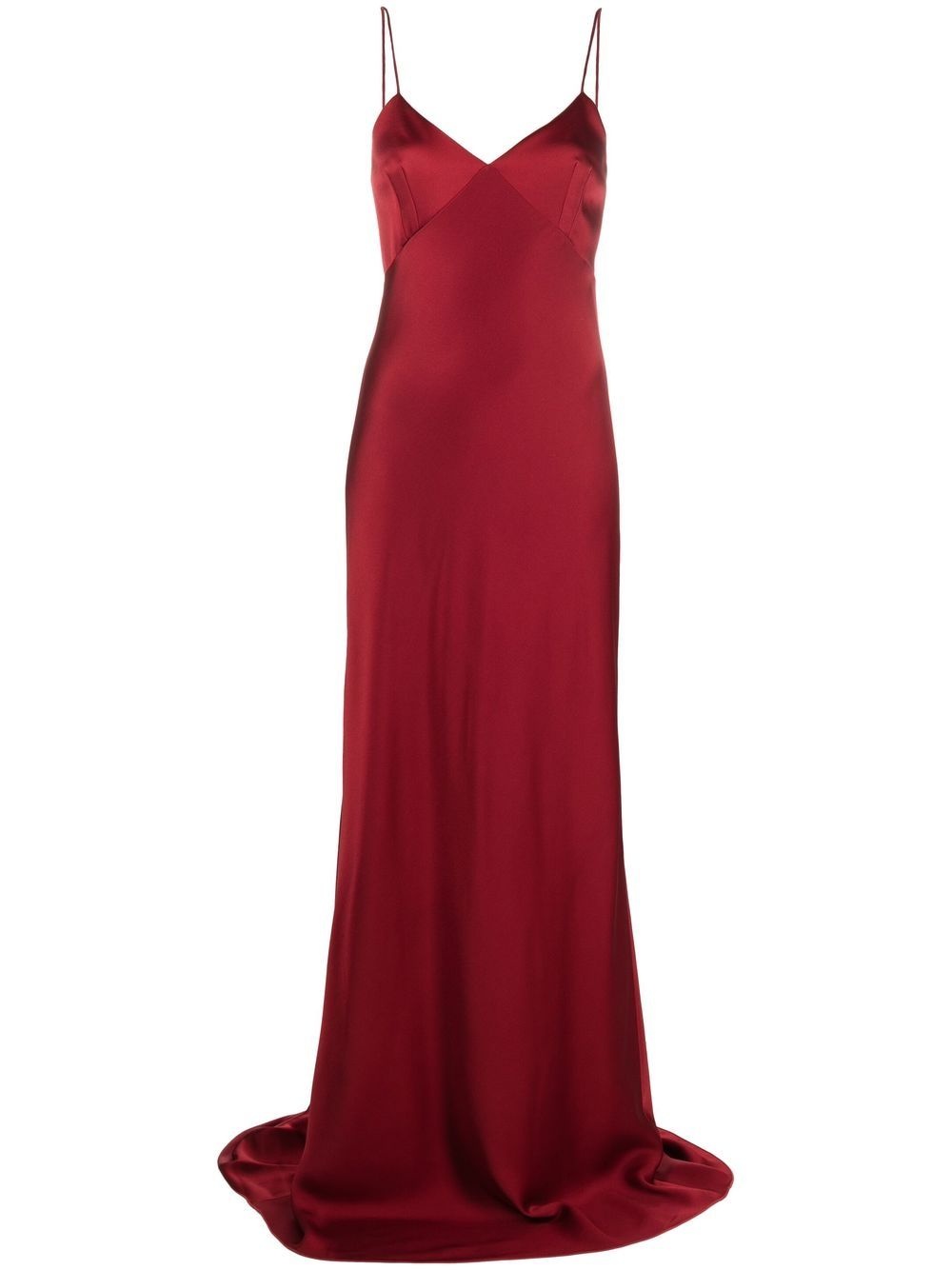 V-neck satin gown - 1