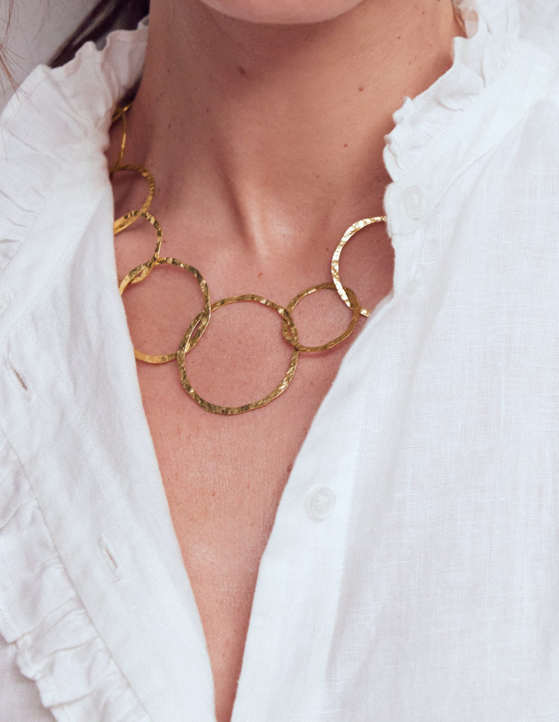 Statement Circle Necklace-Gold Colour 3