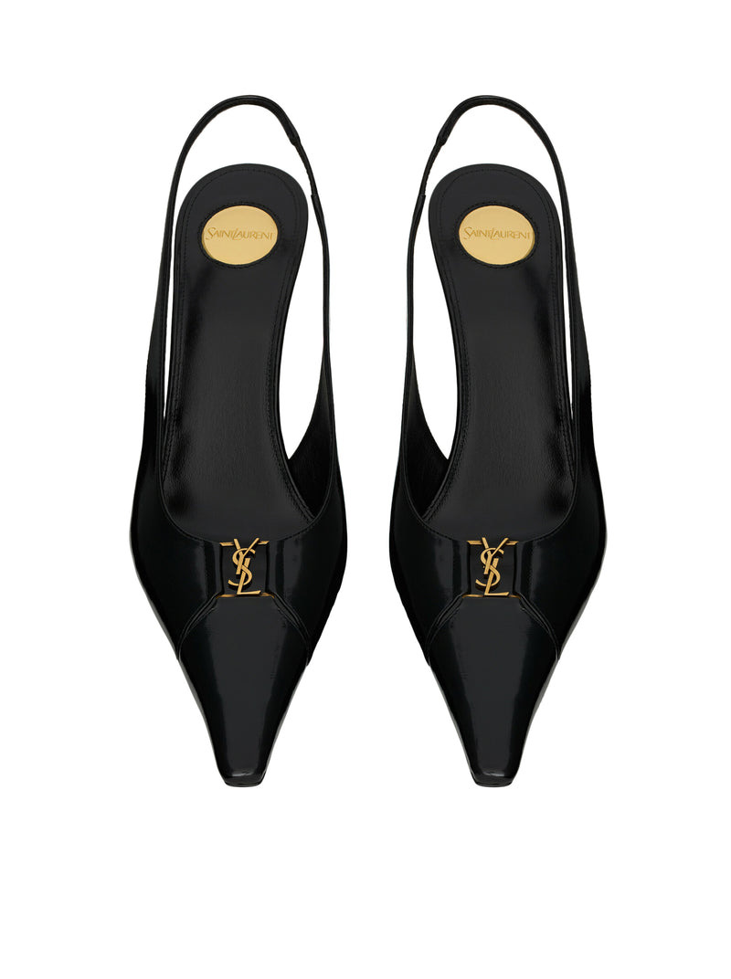 Saint Laurent Women Babylone Breteuil Open Back Pump In Smooth Leather - 3