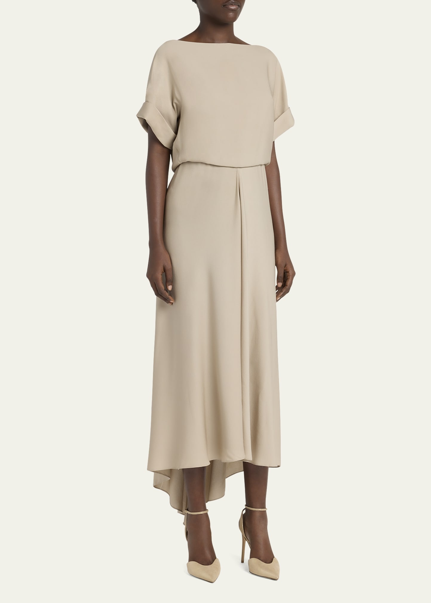 Triple Silk Georgette Hi-Low Gown - 4