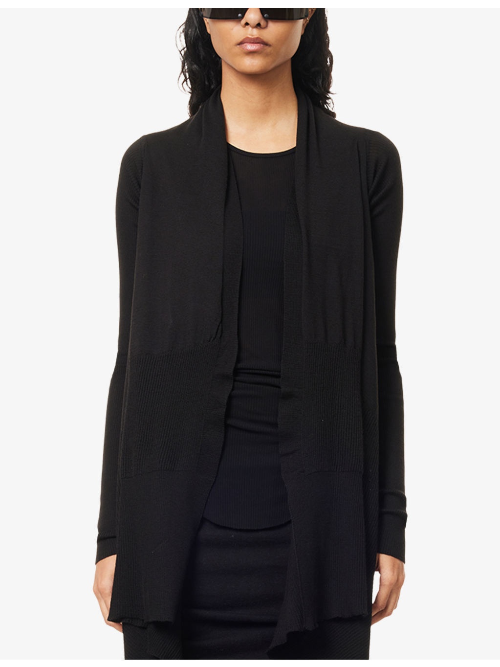 Wrap Draped Wool Cardigan - 3