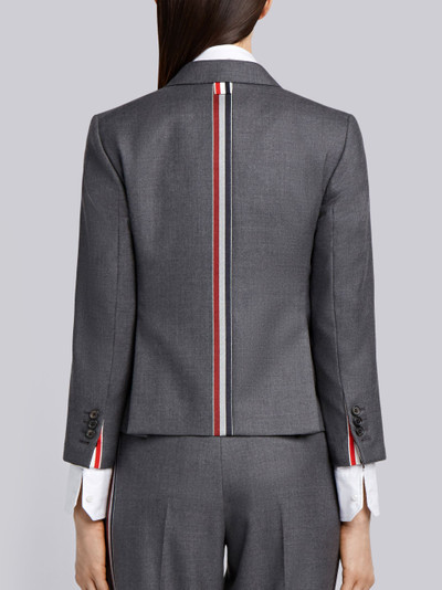 Thom Browne Dark Grey Solid Wool Twill Center Back Stripe High Armhole Sport Coat outlook