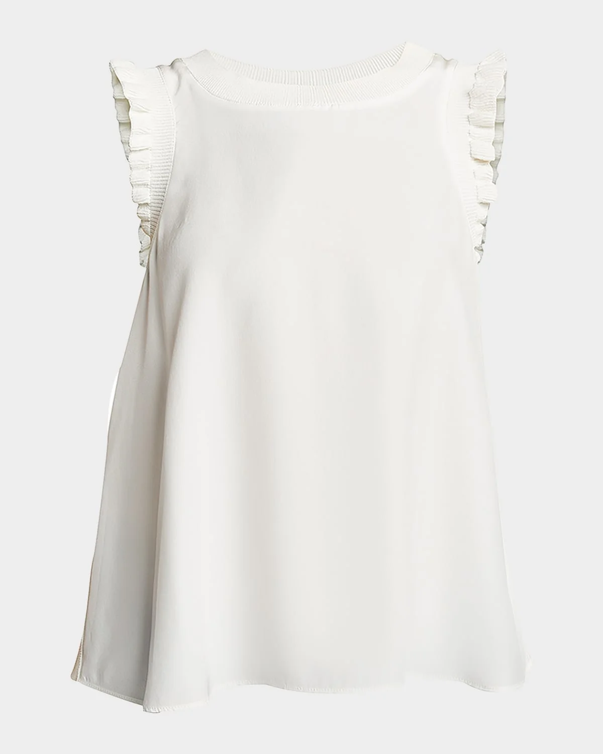 Tous Les Jours Lenore Crewneck Sleeveless Silk Top - 1