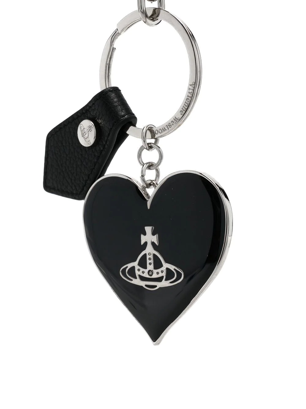 Mirror Heart embossed-orb motif keyring - 2