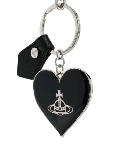 Vivienne Westwood Mirror Heart embossed-orb motif keyring outlook