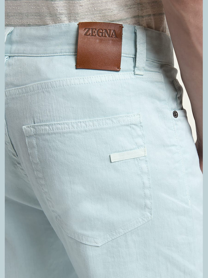 ZEGNA Men's Comfort Linen and Cotton Five-Pocket Pants outlook