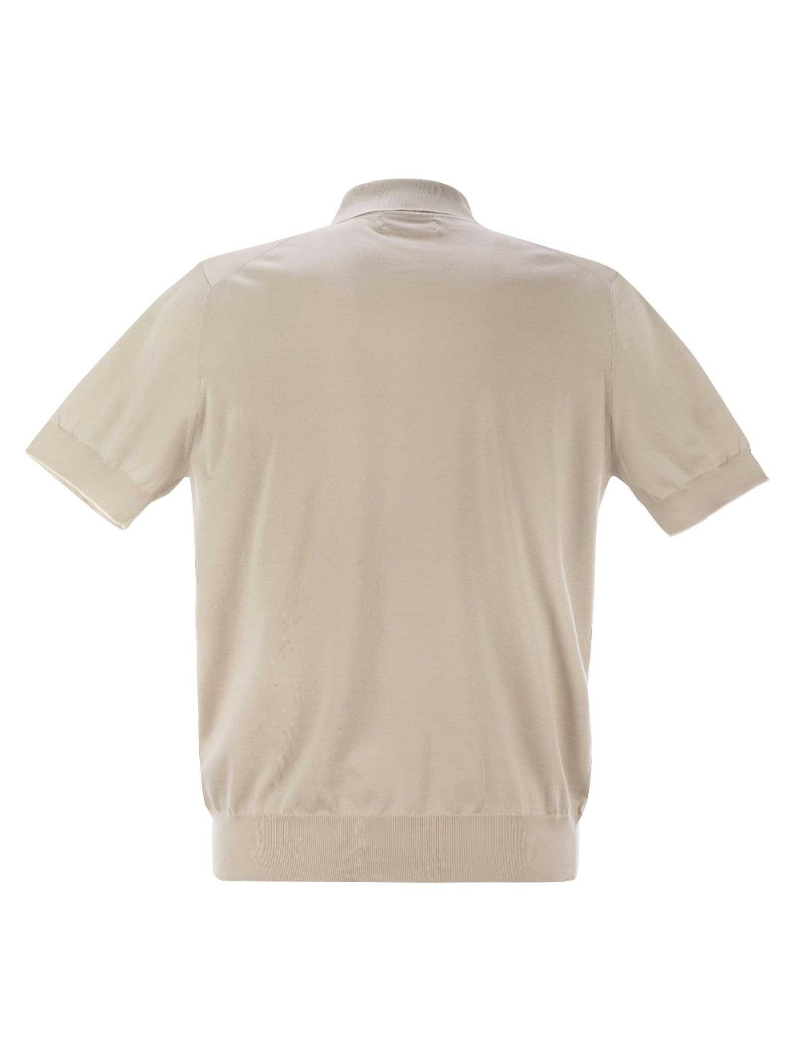 Brunello Cucinelli Men Lightweight Cotton Knit Polo Shirt - 2