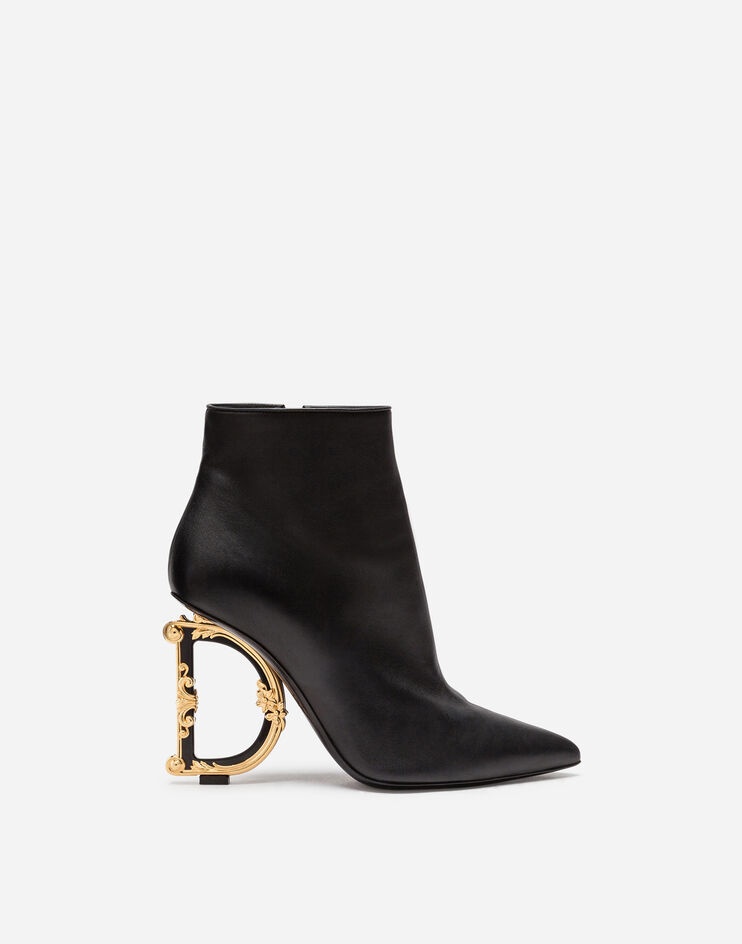 Nappa leather booties with baroque DG heel - 1