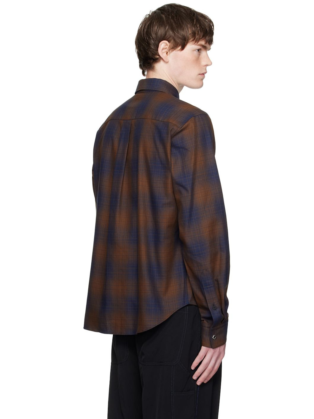 Brown & Blue Ombre Check Shirt - 3
