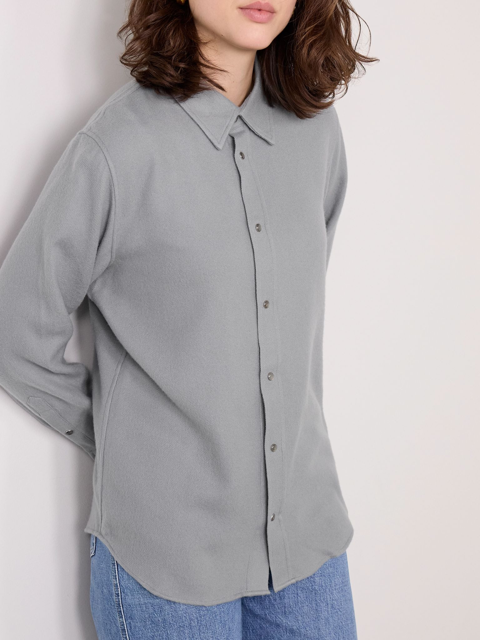 Cashmere-twill shirt Gray - 3