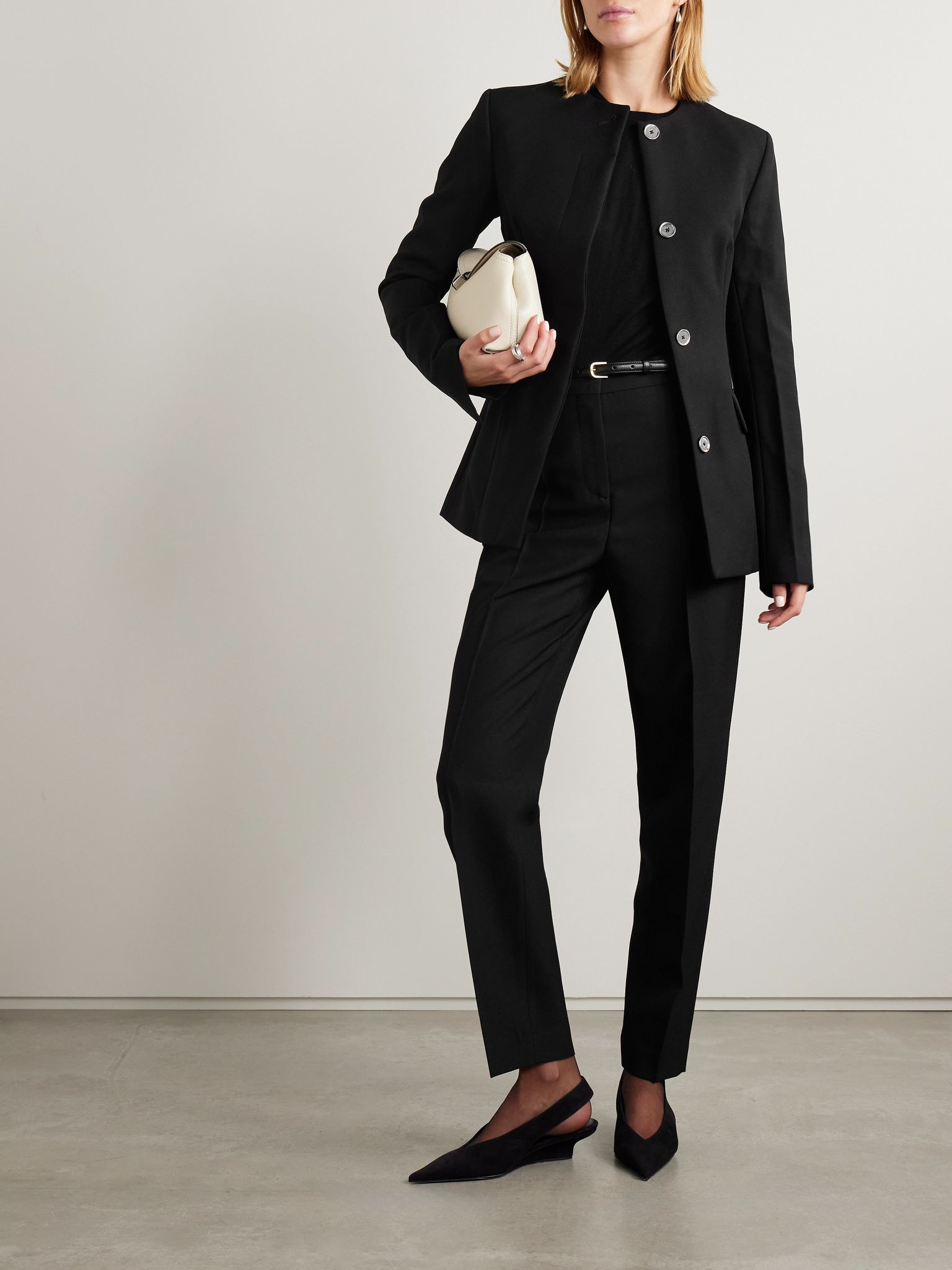 Wool-blend grain de poudre jacket Black - 2