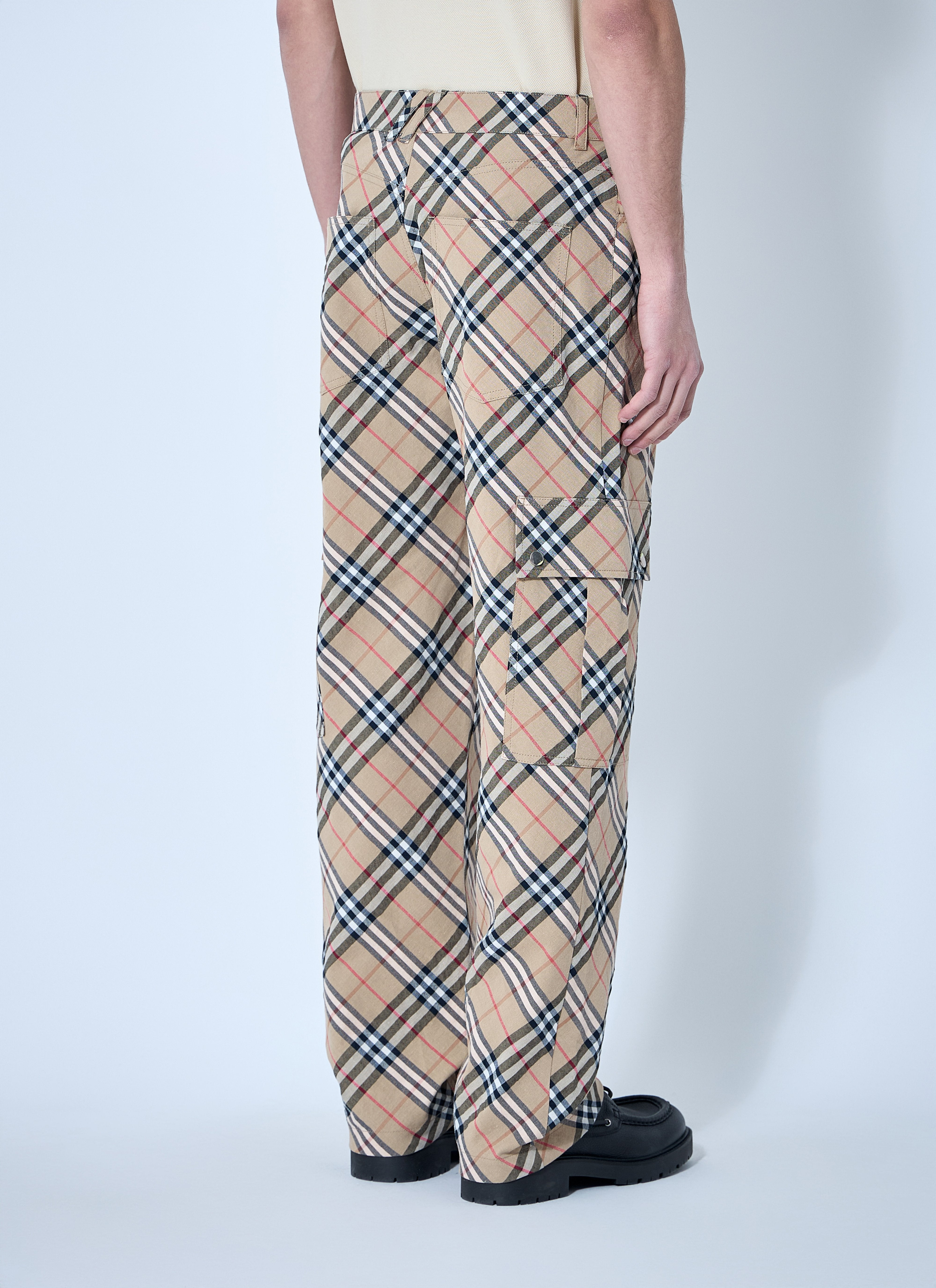 Burberry Men Check Linen-Blend Pants - 4