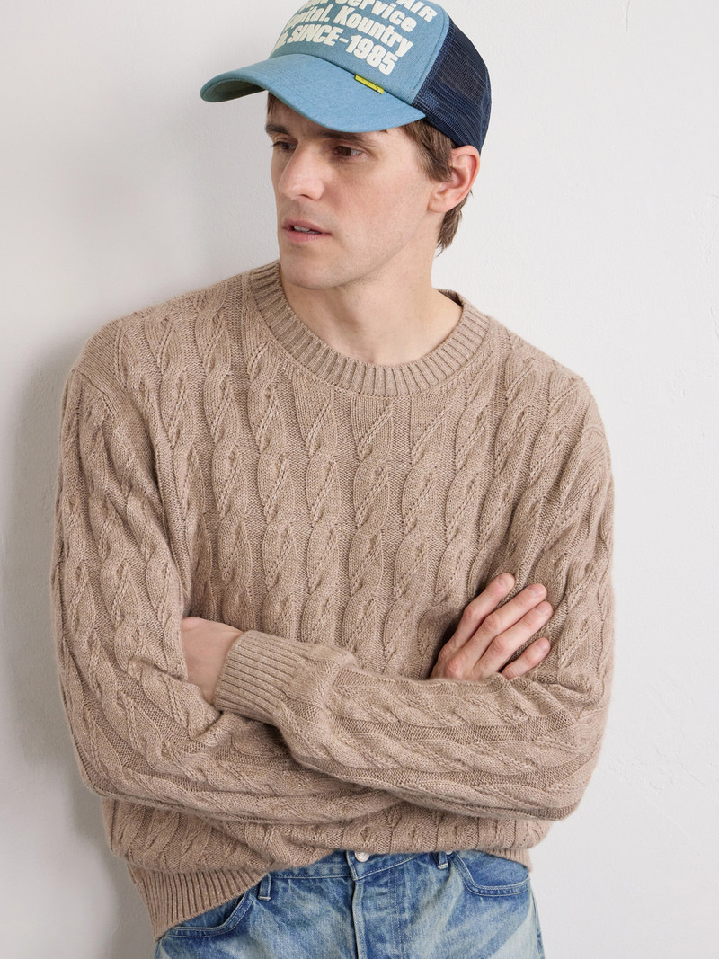 Denim Repair Service Fleece-Trimmed Printed Scuba Trucker Cap 3