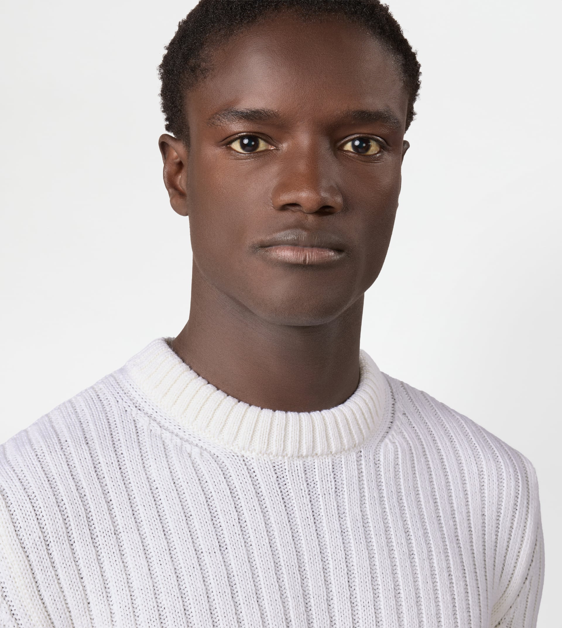 ROUND-NECK PULLOVER IN MERINO WOOL - GREY - 5