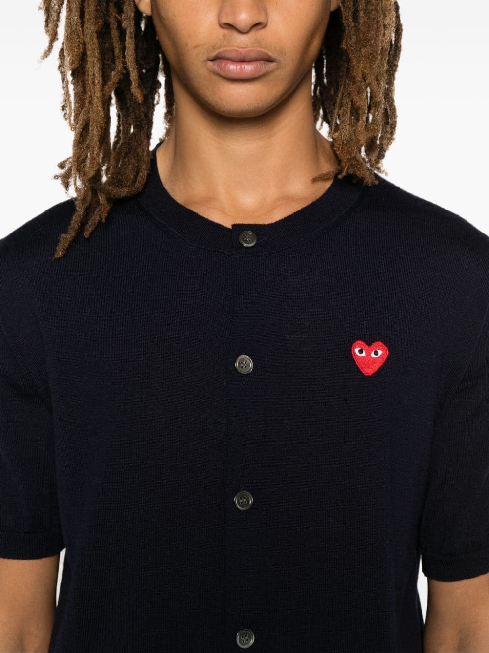 heart-patch cardigan - 5