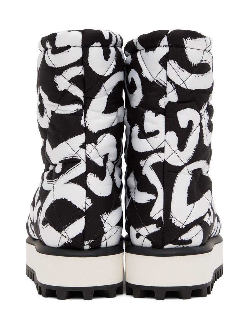 White & Black Graffiti Boots 2