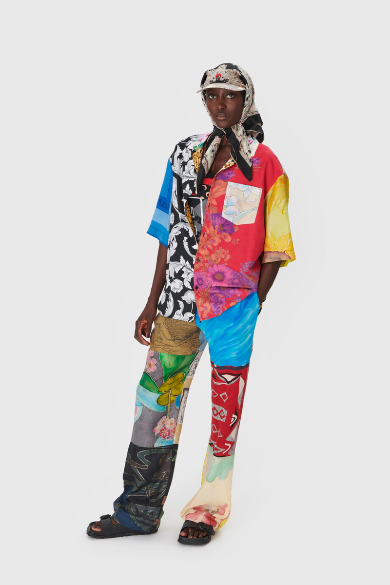 Regenerated Silk Scarves Fluid Pants 4