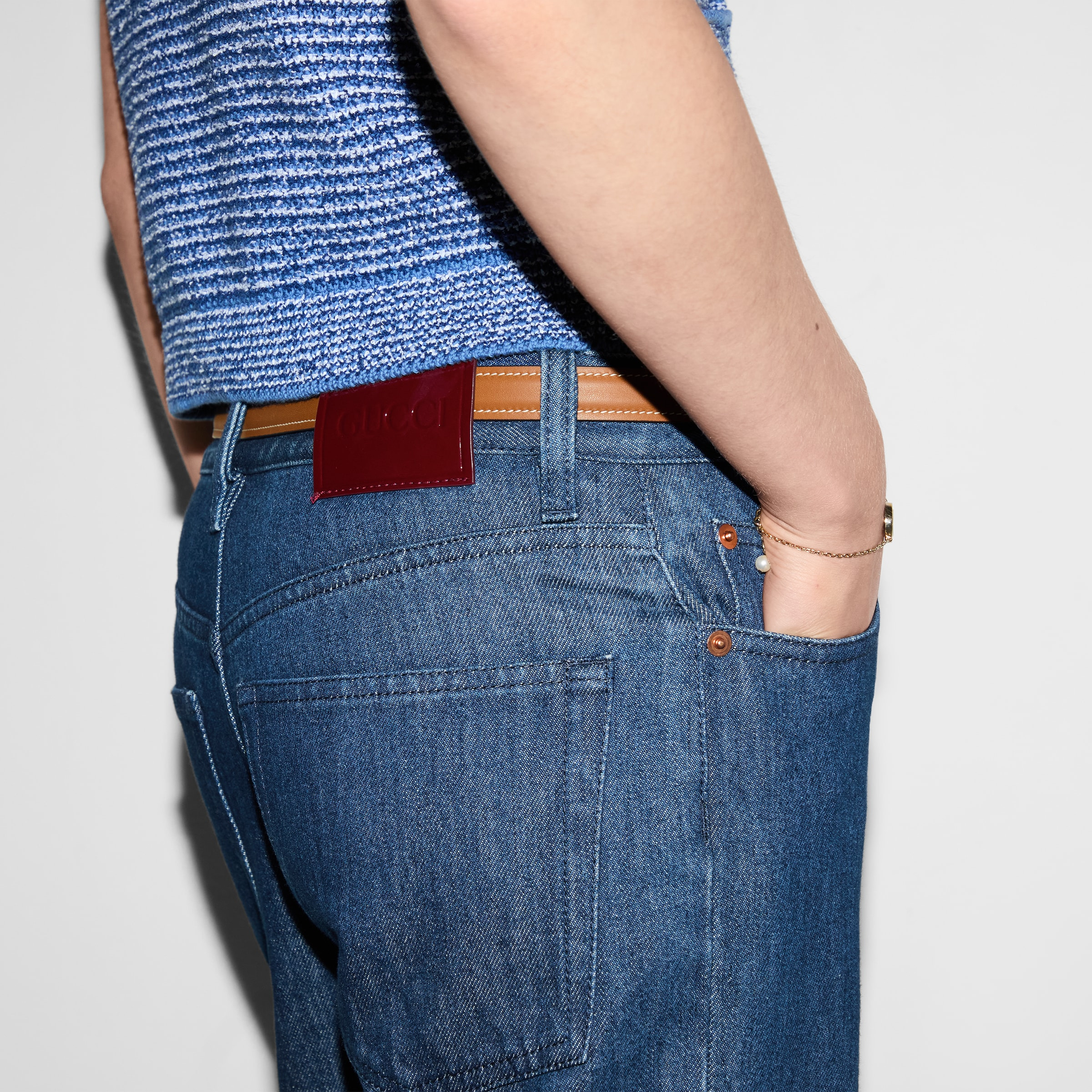 Straight fit denim pants - 5