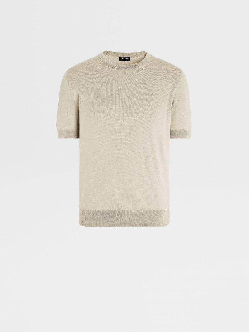 LIGHT BEIGE PREMIUM COTTON T-SHIRT 1