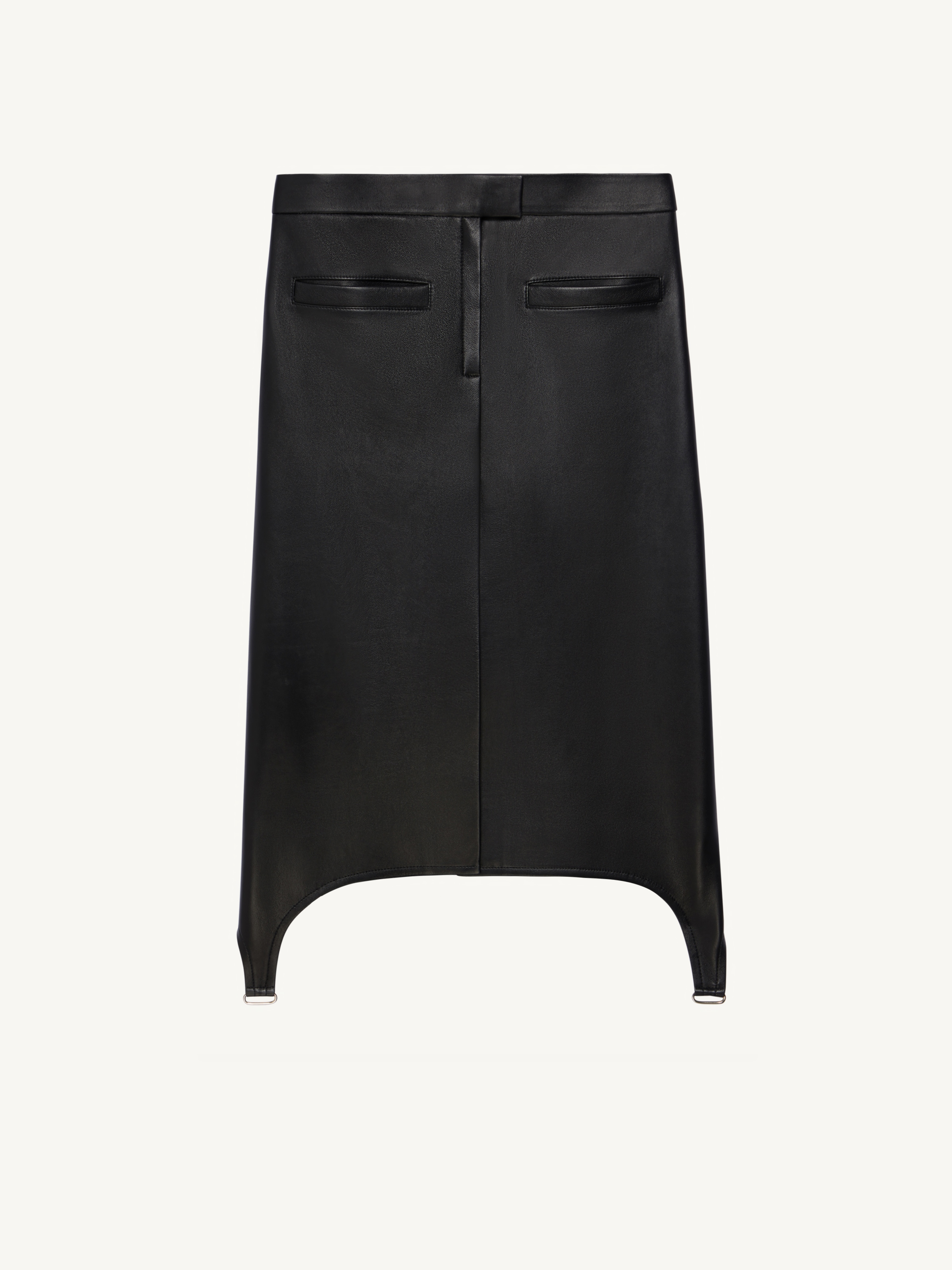 LONG SUSPENDERS LEATHER SKIRT - 1
