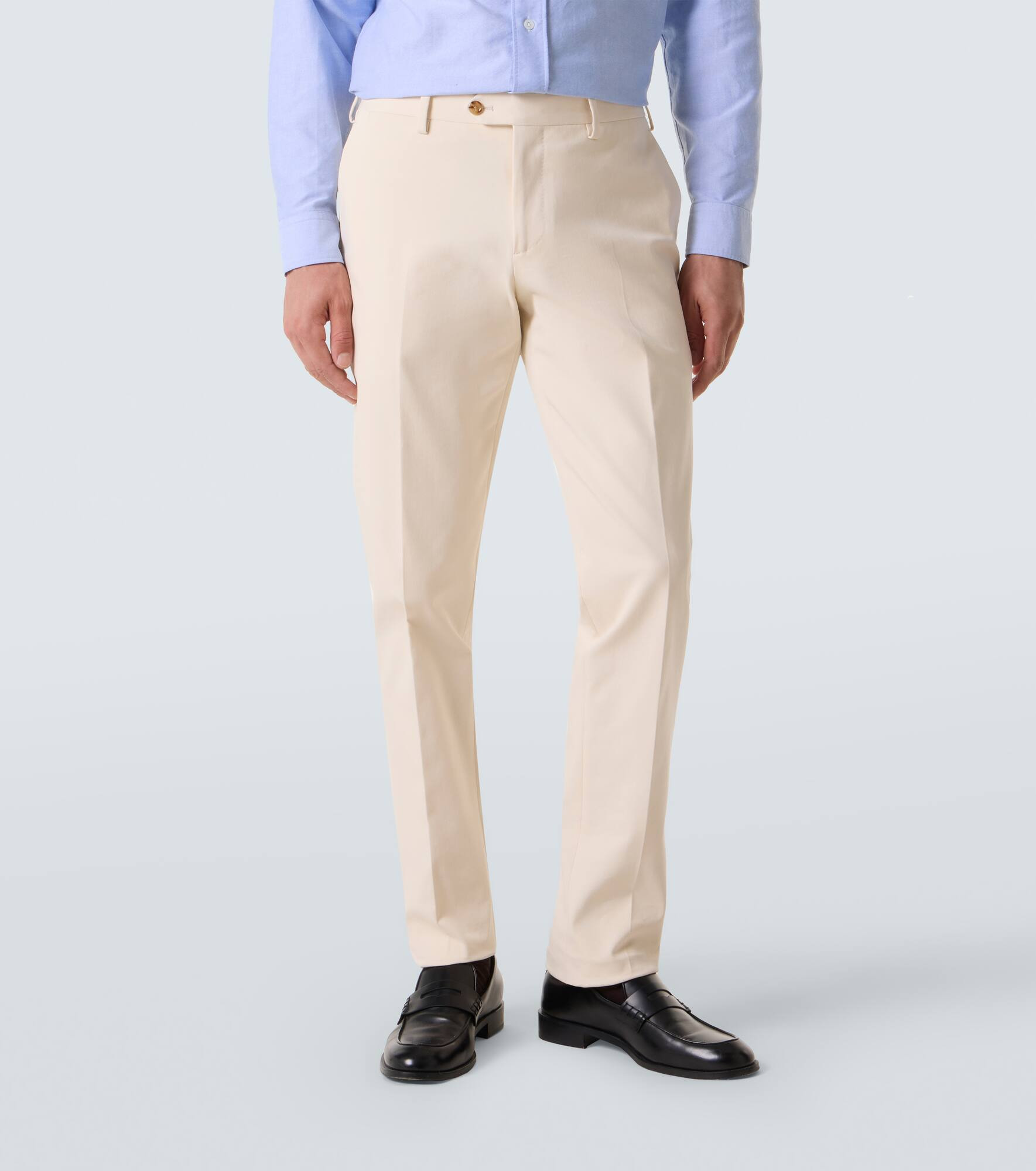 Cotton-blend straight pants - 3