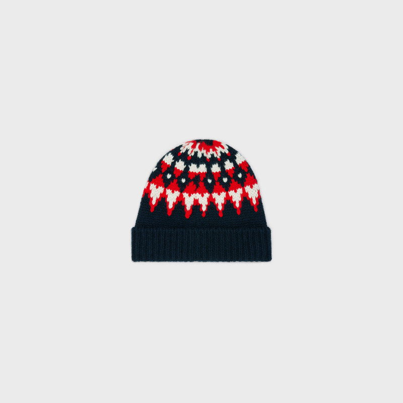 CELINE CLOCHE BUCKET HAT IN FAIR ISLE CASHMERE outlook