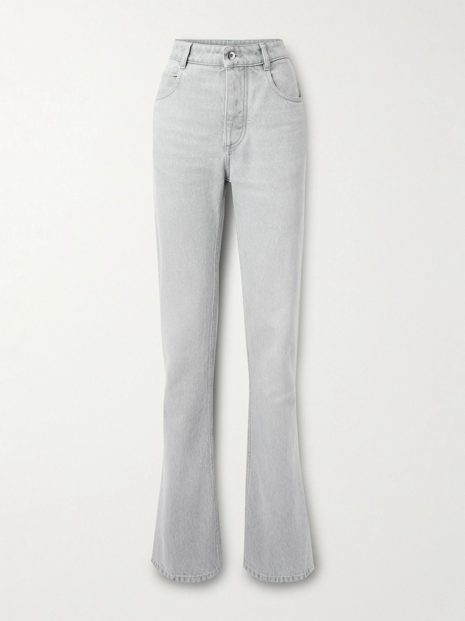 High-rise straight-leg jeans Light gray - 1