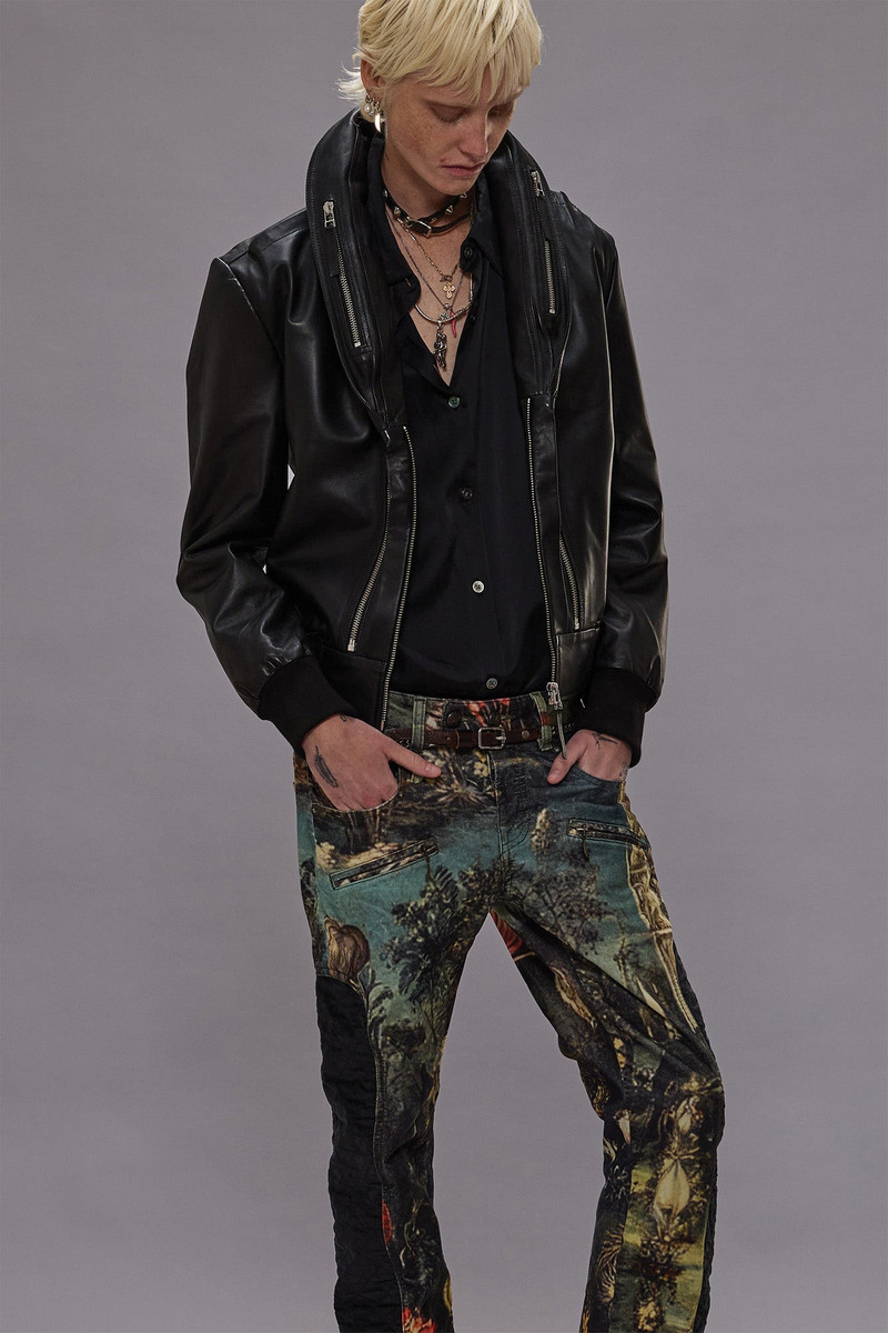 LEATHER MULTI ZIP FLIGHT JACKET 1