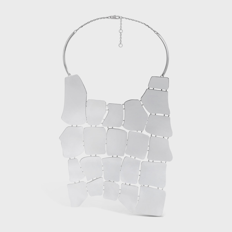 Dysfunctional Bauhaus Necklace in Brass with Rhodium Finish 1