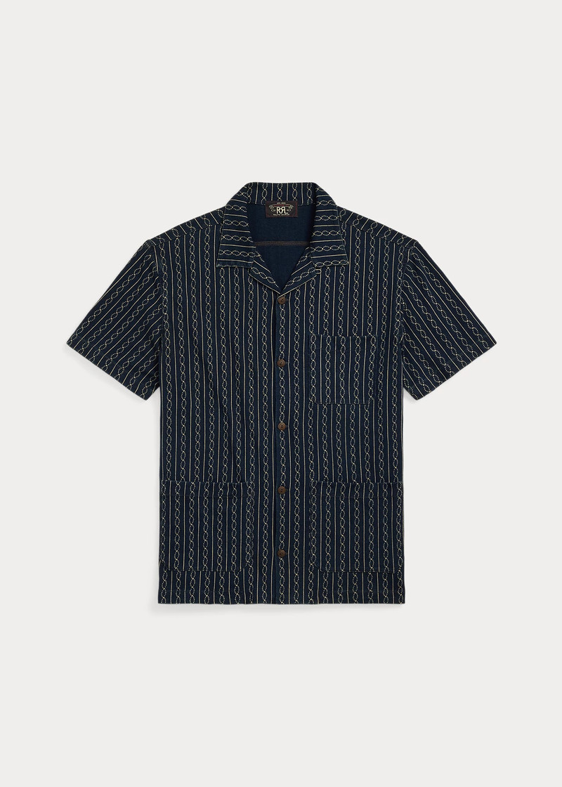 Indigo Print Jersey Camp Shirt 1