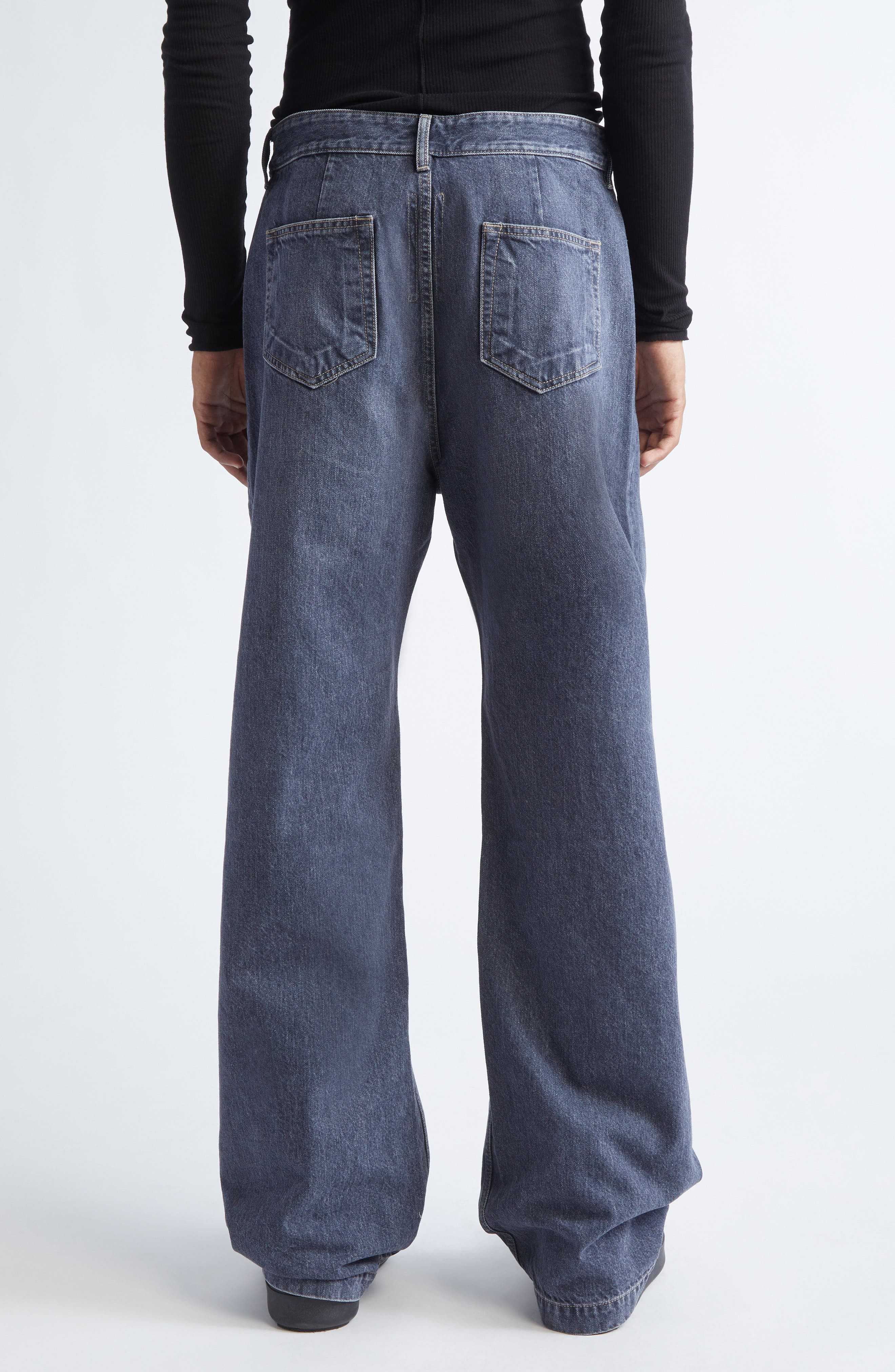 Rick Owens DRKSHDW Geth Wide Leg Jeans in Washed Grey at Nordstrom - 3