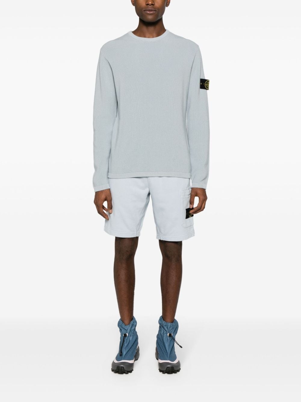 Compass-appliquÃ© cotton track shorts - 2