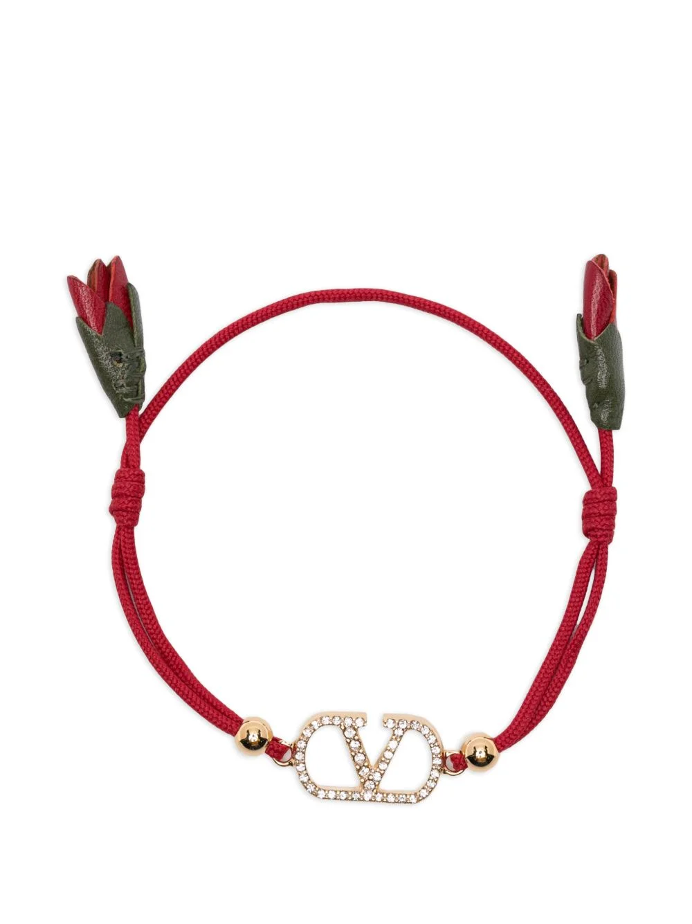 flower-embellishment crystal bracelet - 1