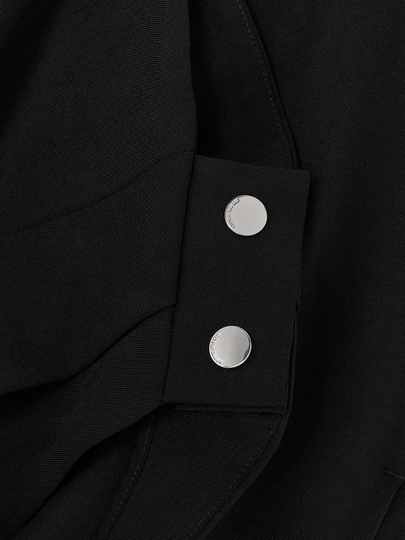 Twill wide-leg stirrup pants Black - 5