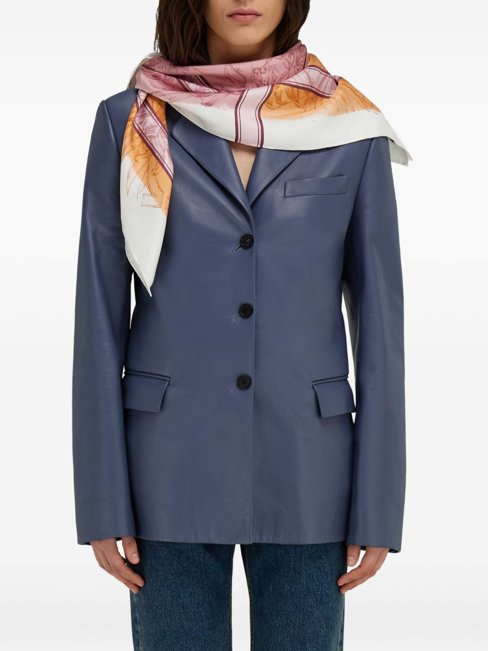 floral-print silk scarf - 2