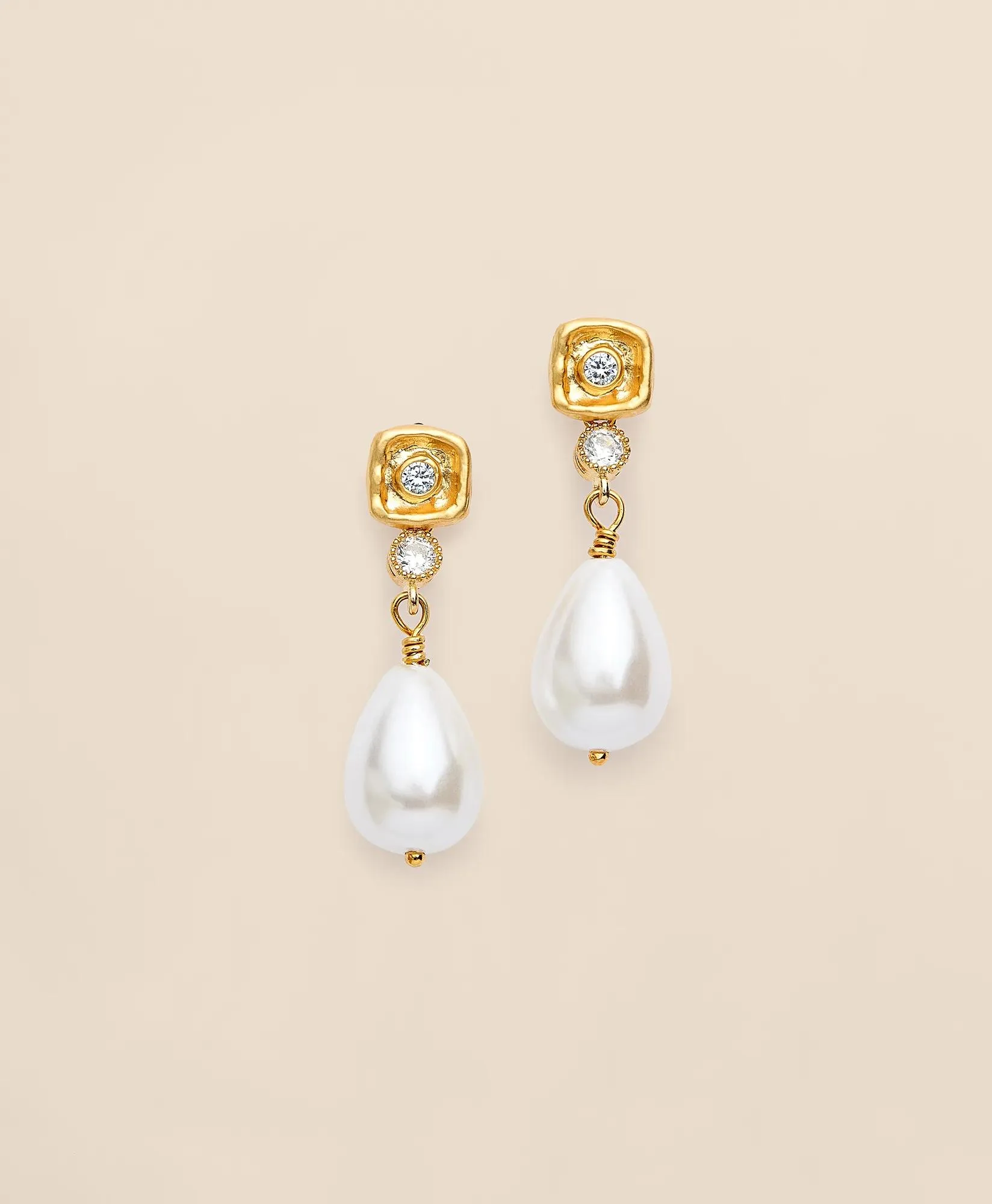 Loni Paul Shell & Pearl Earrings in 14K Plated Gold - 1
