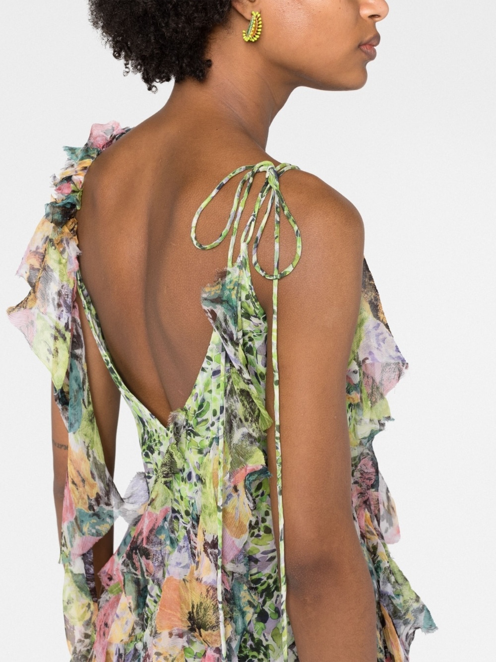 Printed silk crepe dress - 2