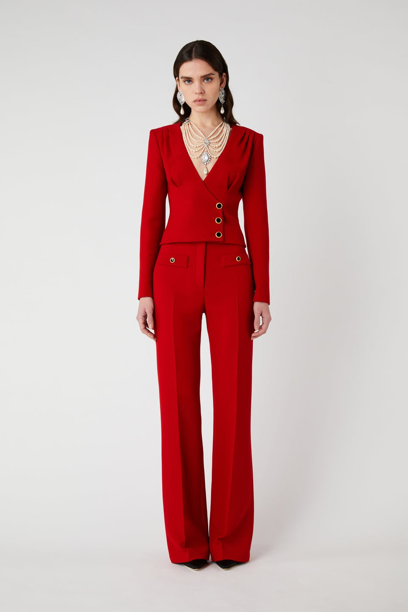 Alessandra Rich WOOL HIGH WAISTED TROUSERS outlook