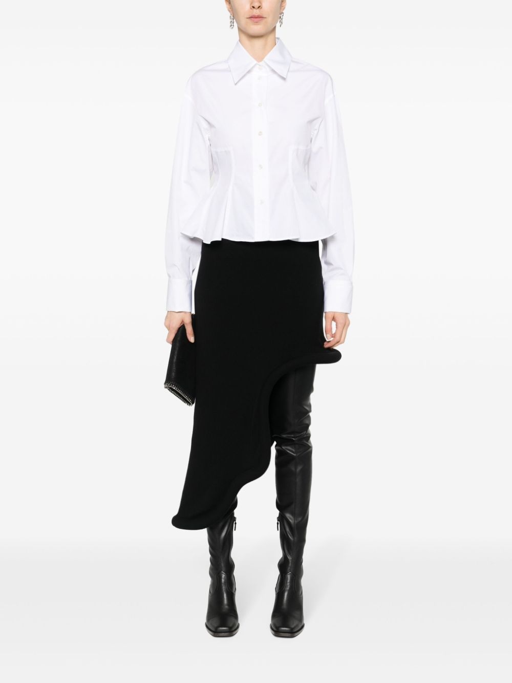 peplum-waist cotton shirt - 2