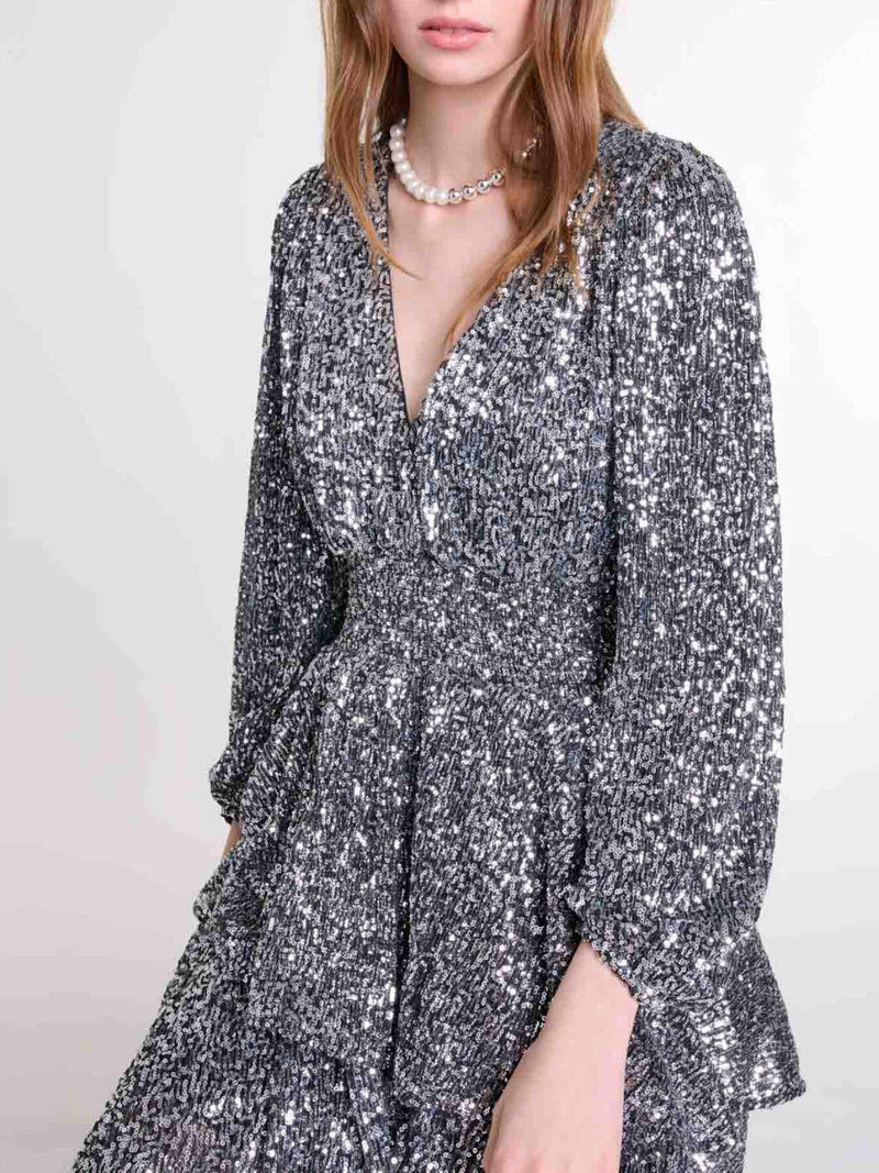 Short ruffled sequinned dress 7