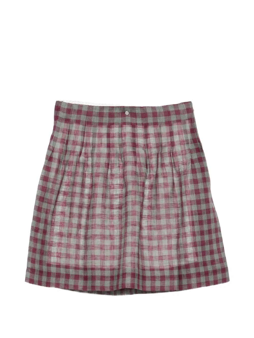 pleated check mini skirt - 1