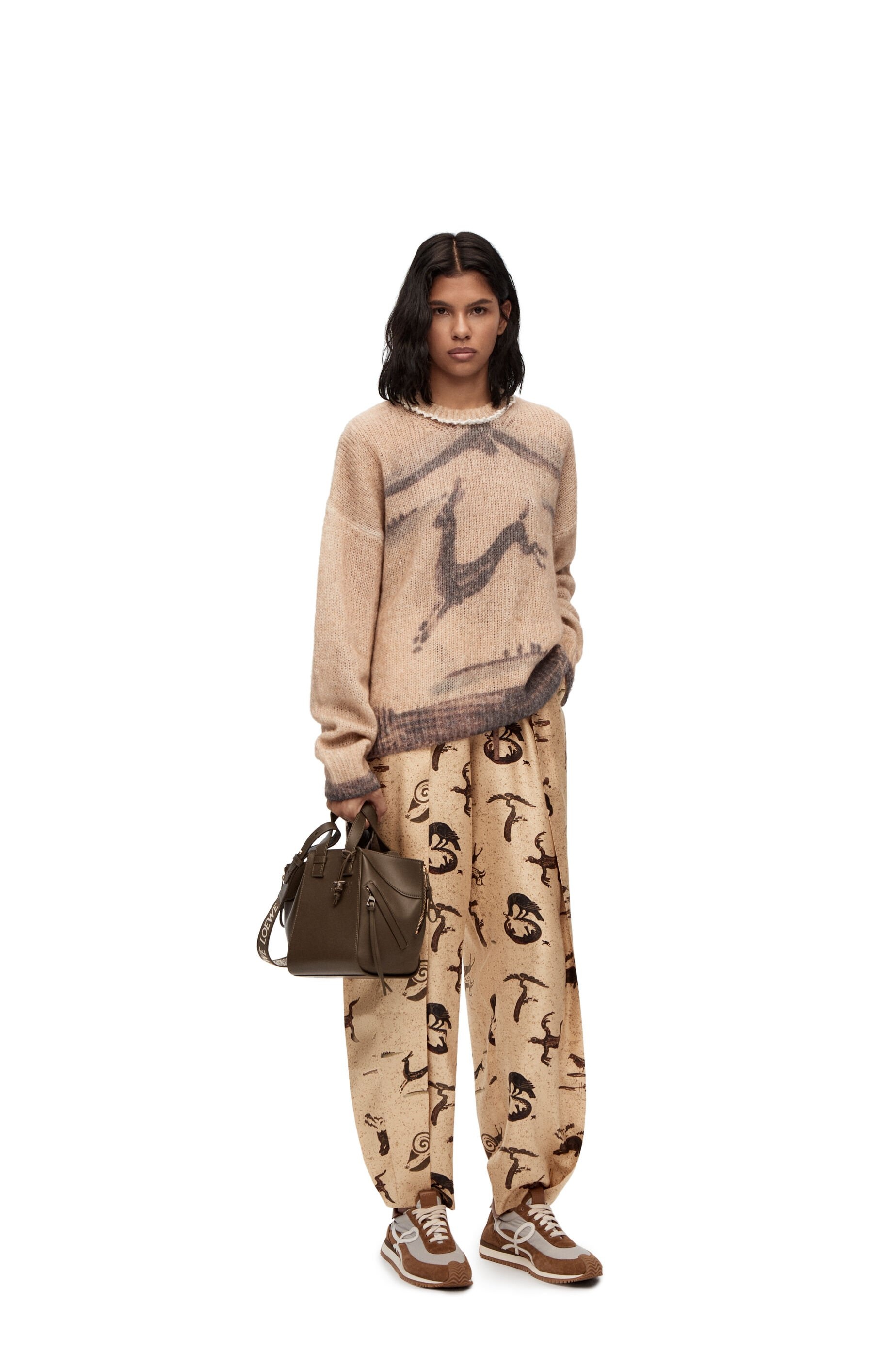 Animal print balloon trousers in silk - 2