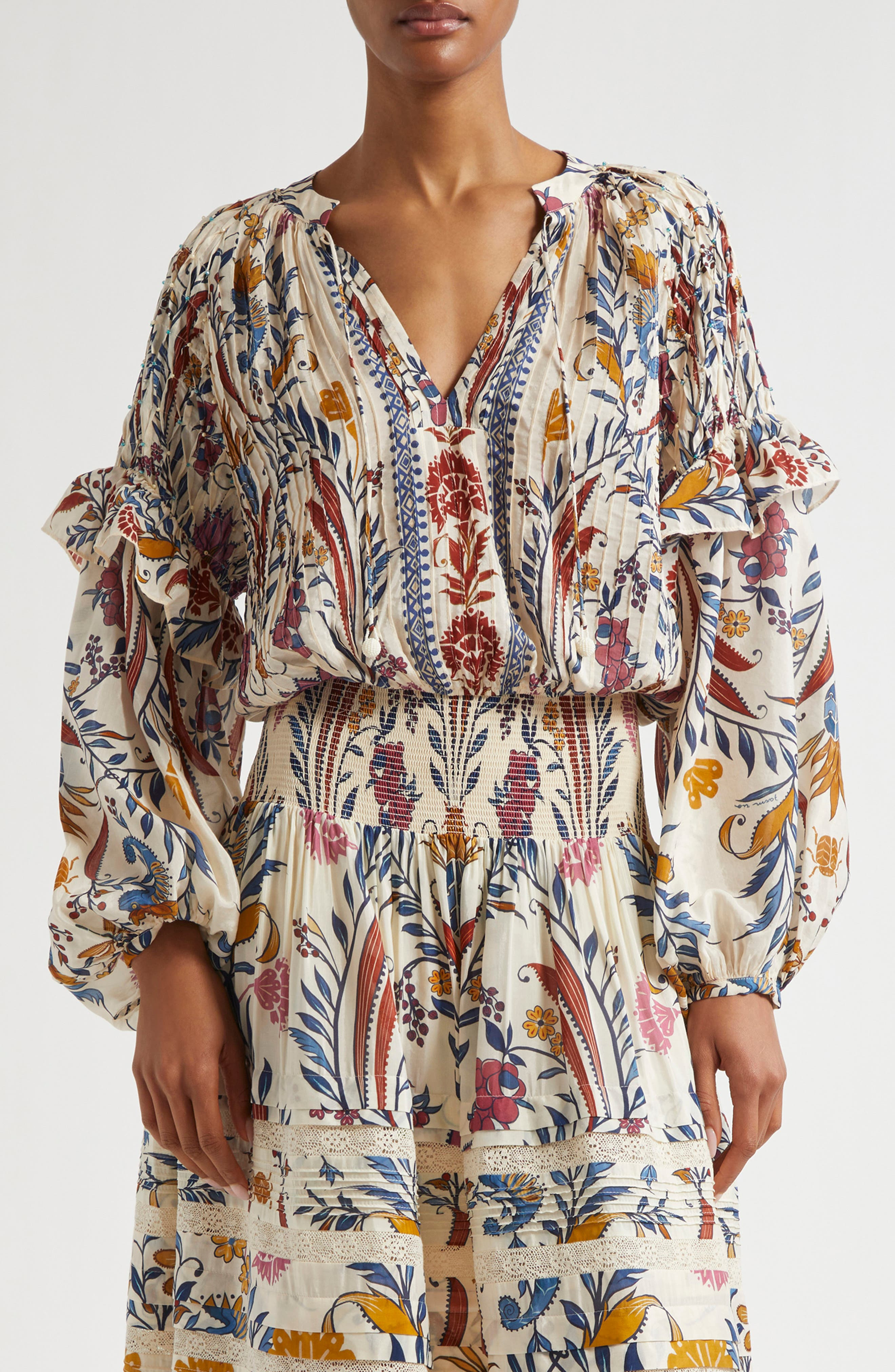 FARM Rio Romantic Lightness Ruffle Top in Romantic Lightness C at Nordstrom - 1