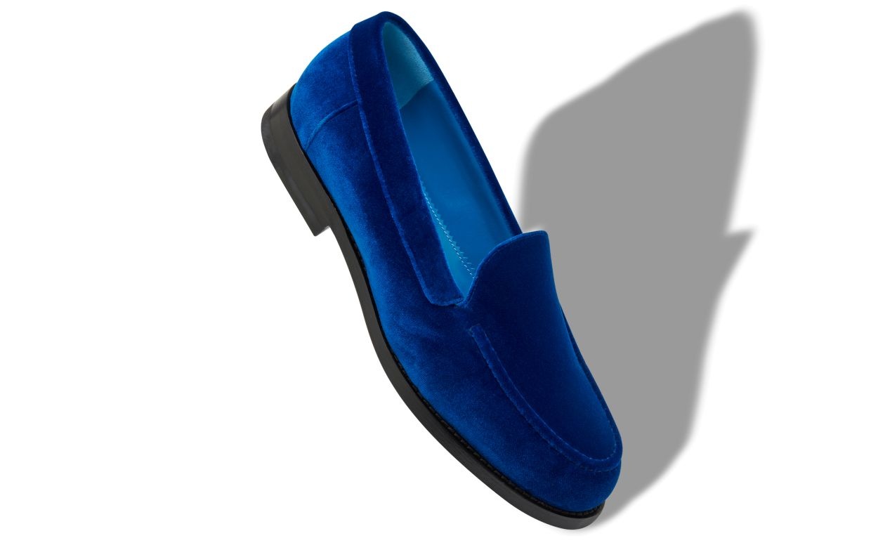 Blue Velvet Loafers - 2