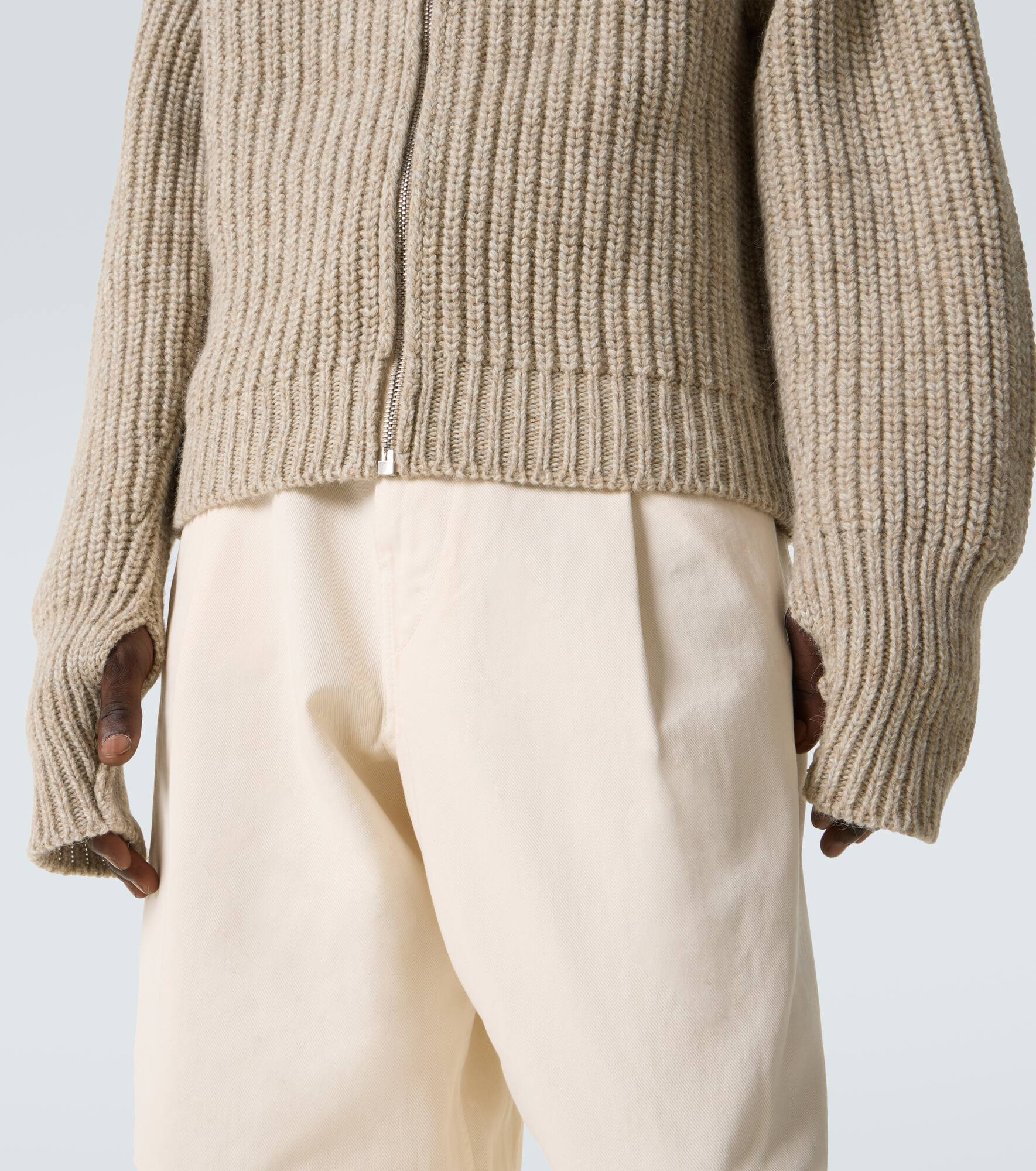 Alpaca and yak wool zip-up cardigan - 7
