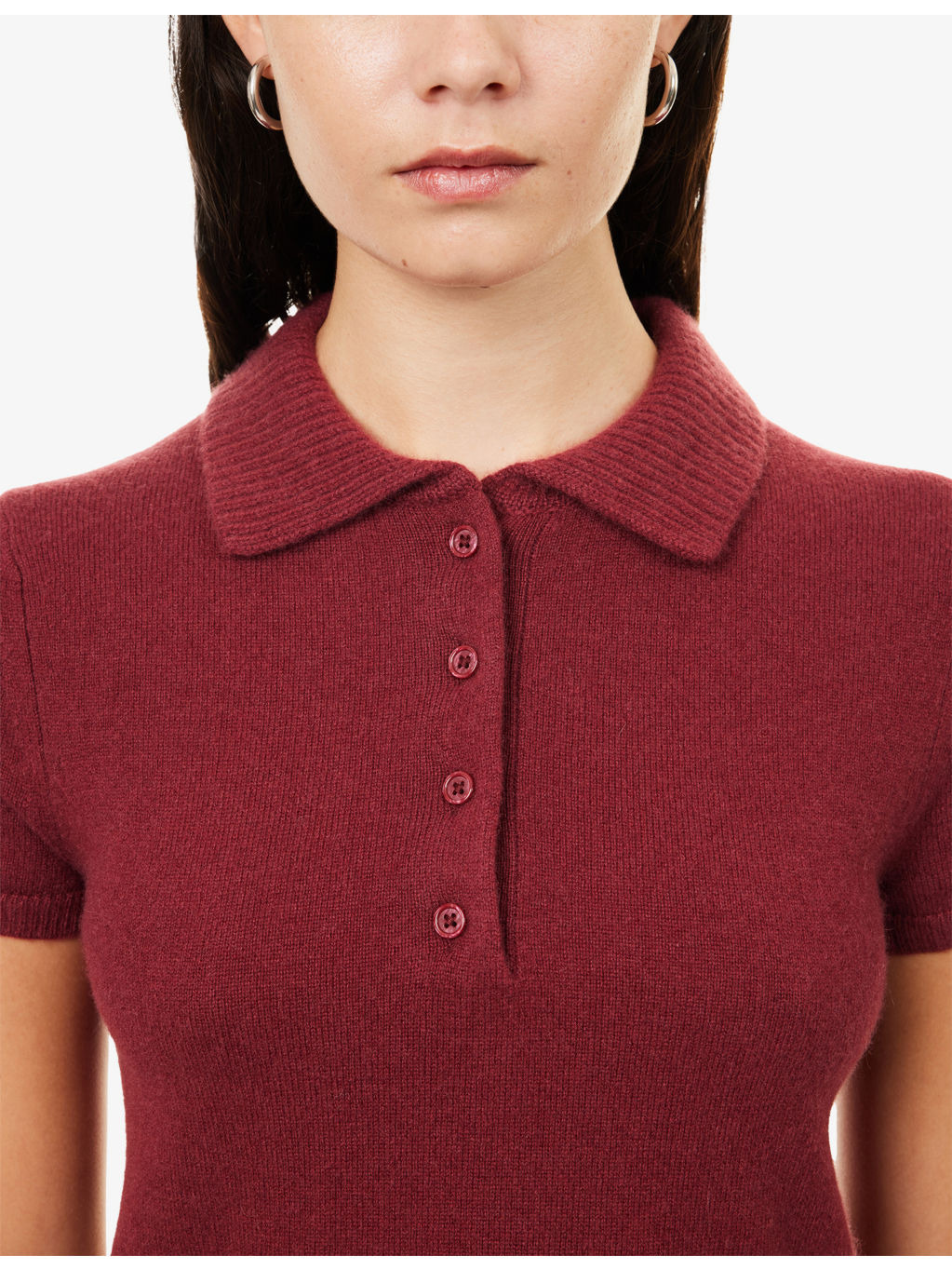 Twila Short-Sleeve Cashmere Polo Jumper - 5