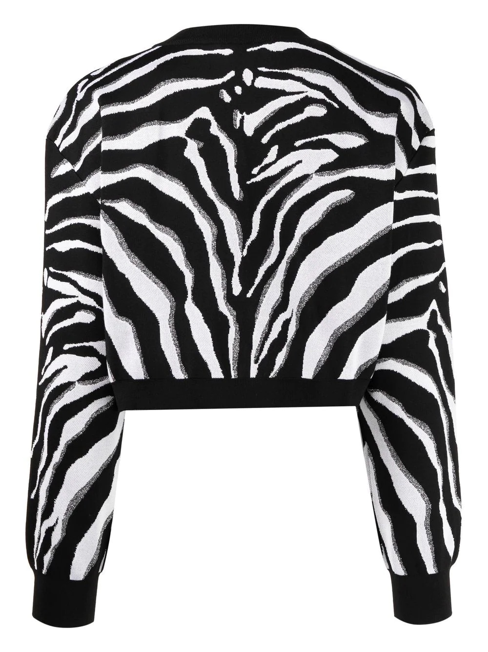 zebra-print cropped jumper - 2